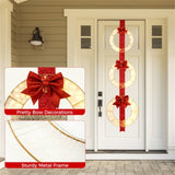 Christmas Wreath Set 3 Festive Wreaths with 450 LEDs, Red Ribbon, IP44 Weatherproof, No Assembly, 08194404