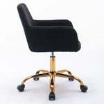 ZUN Hengming Faux Fur Home Office Chair,Fluffy Fuzzy Comfortable Makeup Vanity Chair ,Swivel Desk Chair W21256752