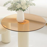 Circular Beige Cream Coffee Table Set Easy Assembly for Living Room 28373890