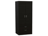 Black Wengue 2-Drawer Armoire B062P202118