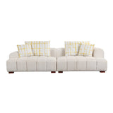 ZUN 103.9" Modern Couch Corduroy Fabric Comfy Sofa with Rubber Wood Legs, 4 Pillows for Living Room, WF309991AAA