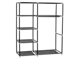 64" Portable Closet Storage Organizer Wardrobe Clothes Rack with Shelves Black 72214687