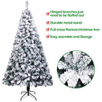 ZUN 7ft Pvc Flocking Christmas Tree 1300 Branches Spread Out Naturally Tree 21315190