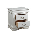 Solid Pine Nightstand with 2 Drawers in White Finish B016P253276