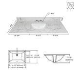 Montary 43x22 bathroom stone vanity top engineered stone carrara white marble color with rectangle W50921982