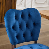 ZUN French Vintage Tufted Upholstered Fabric Dining Chair,Set of 2,Blue,SW1869BL W1143P214541