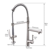 ZUN Heavy Duty Commercial Style Kitchen Sink Faucet, Single Handle Pre-Rinse Spring Sprayer Kitchen W1932P172317