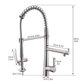 Heavy Duty Commercial Style Kitchen Sink Faucet, Single Handle Pre-Rinse Spring Sprayer Kitchen W1932P172317