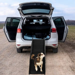 ZUN 60 inch Nonslip Folding Dog Ramp, Tri-Fold Portable Lightweight Pet Ramp for Cars, Trucks and SUVs 29375862