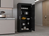 Black 5-Shelf Storage Pantry Cabinet B062P175201