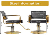 Black & Gold Salon Barber Chair for Hair Stylist with Hydraulic Pump & Thicken Cushion Beauty T6686P605588
