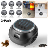 2-Pack Ultrasonic Rodent Chaser Rat Repellent Pest Driver Mouse Control Squirrel Repeller with 4 66020585