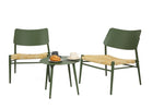 ZUN Aluminium 3 Piece Patio Set Bistro Table and Chairs Set , Backyard, Garden, Living Room, Green W640P175474