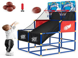 Dual Shot Kids Basketball Arcade Game - 2 Backboards4 PVC BallsPump, 3 Ages, BlackBlueRed 97311836