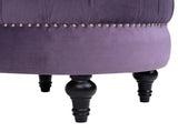Dawn Tufted Round Ottoman Nailhead Accents, Purple Velvet B2719P238412
