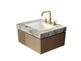 24" MURI Light Gray Sintered Stone Countertop and Undermount Ceramic Basin with Three Standard W2615P480138