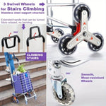 ZUN Grocery Laundry Utility Foldable Shopping Cart Trolley, Aluminum Alloy 8-Wheel Stair Climbing, Load W2181P229050