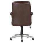 ZUN Mid Back Brown Faux Leather Swivel Office Executive Chair, Ergonomic Conference Desk Chair, B011P213328