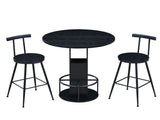 3-Piece Bar Table and Stool Set 31.5-inch round bar table two stools Compact wooden dining bar 33769028