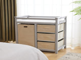 Gray painted pine wood frame children's bed with removable top, 87*53*87.5cm, includes 3 fabric 29031768