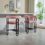 ZUN House Hold Bar Set of 1, Modern Bar Stool with Back, Black Metal Frames, Upholstered Bar W1588P207637