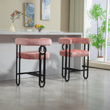 ZUN House Hold Bar Set of 1, Modern Bar Stool with Back, Black Metal Frames, Upholstered Bar W1588P207637