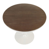 Dakota Industrial Dining Table in White Metal and Brown Wood-Pressed Grain Bamboo by LumiSource B202P223340