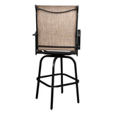 ZUN 2pcs Wrought Iron Swivel Bar Chair Patio Swivel Bar Stools Black（without table） 17397712