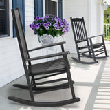 68.5*86*115CM Square Wooden Rocking Chair Wavy Backboard Black 40856754