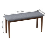 ZUN 2PCS Upholstered Benches Retro Upholstered Bench Solid Rubber Wood for Kitchen Dining Room Grey and W69177437