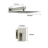 Shower Faucet Set,,Shower System with 10-Inch Rainfall Shower Head and Shower Valve, Brushed Nickel W1243102464