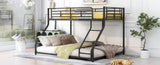 Metal Floor Bunk Bed, Twin XL over Queen, Black MF309470AAB