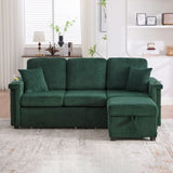 UNITED WE WIN L-Shaped Sectional Sofa with Pull-Out Storage,Ottoman & Pillows 3-Seat with USB W1568P332404