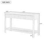 U_STYLE Ash Veneer Modern Style Console Table, Striped Design, Suitable for Entryway, Corridor, N711P230810D