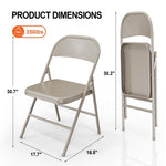 ZUN 4 Pack Metal Frame Folding Chairs, Portable Stackable Commercial Seat with Steel Frame 350 LBS 36220052