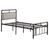 Single-Layer Bed Head and Soft Pull Button Bed End Standpipe Water Pipe Bed Twin Black Gold-Painted 29584293