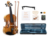 GV403 4/4 Acoustic Violin Kit Matt Natural w/Square Case, 2 Bows, 3 In 1 12425329
