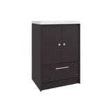 Bathroom Vanity with Sink, 2 Doors, 1 Drawer, Black Wengue B097P350324