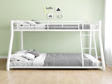 Metal Bunk Bed Twin Over Full Size with Removable Stairs, Heavy Duty Sturdy Frame with 12" Under-Bed W1935P195937