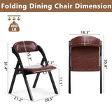 Set of 2 Wooden Folding Chairs with Padded Seats, Portable Simple Folding Chairs with Cushion for 56717735