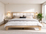 Full Bed Frame with Headboard, Platform Bed with Wooden Slats, No Box Spring Needed, Easy 01947303