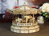 music park 3d Wooden Puzzle Carousel Music Box Handmade Assembly Model Kit Holidays Birthdays 16811073