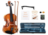 GV402 4/4 Acoustic Violin Kit Natural Varnish w/Square Case, 2 Bows, 3 In 1 41479161