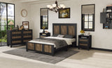 Farmhouse Wooden Platform Full Size Bed, Modern Platform Bed with Wooden Strip Decoration, Plywood WF530905AAB