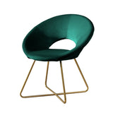 ZUN Slatina Green Silky Velvet Upholstered Accent Chair with Gold Tone Finished Base T2574P164520