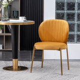 Amoa Contemporary Velvet Upholstery Dining Chair, Yellow T2574P164531