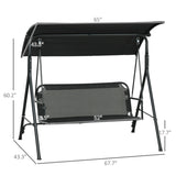 3-Seat Outdoor Patio Swing Chair-Black 70074615