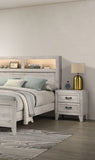 Bedside Table White Wash Finish Striking Elegant 1pc Nightstand Contemporary Style Black Bar Pull B2741P326716