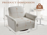Swivel Accent Chair Modern Barrel Armchair with Wood Base for Bedroom Reading Waiting Living Room 95800096