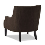ZUN Modern Traditional Accent Chair Button Tufted Chocolate-hued Textured Fabric Upholstery Solid Wood B011P182652